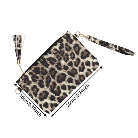 Women Clutch Bag Leopard Print Long Wallets Female Fashion Design PU Leather Wallet Messenger Bag Ladies Elegant Handbag NEW
