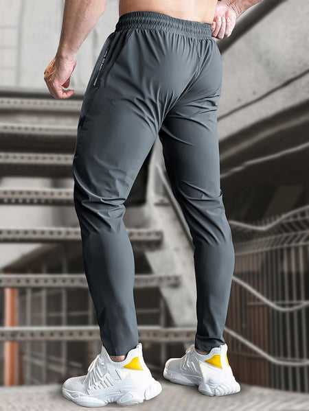 Sweatpants Man Fishing Men's High Stretch Ice Silk Jogging Pants With Zipper Pockets Breathable Elastic Sports Pants Mens Gift