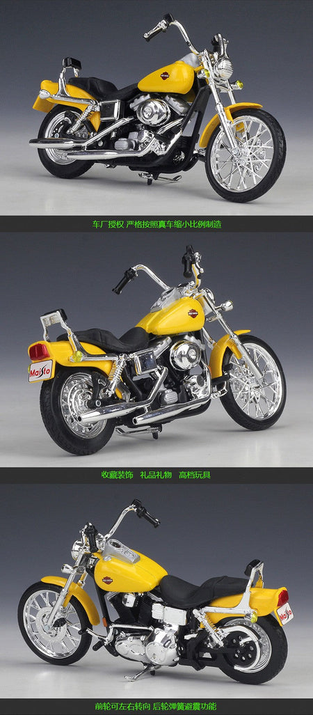 Maisto 1:18 Harley 2001 FXDWG Dyna Wide Glide Metal Motorcycle Diecast Bike Car Model Toy Collection Mini Moto Gift