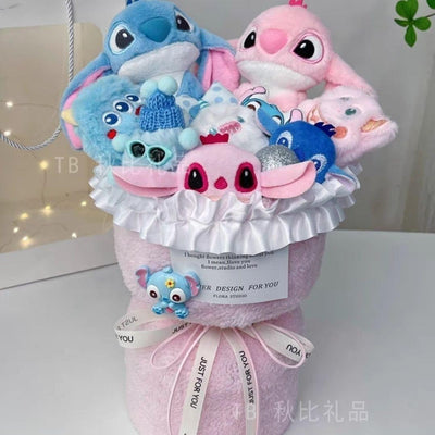 Disney Cartoon Lilo & Stitch Girls Creative Dolls Bouquet Valentine's Day Gifts To Friends with High-Pretty Birthday Gifts