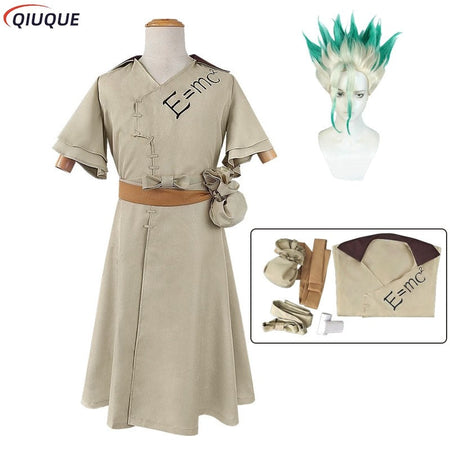Senku Ishigami Cosplay Costume Wig Halloween Christmas Carnival Party Outfit Role Play Suit Comic Con Clothing