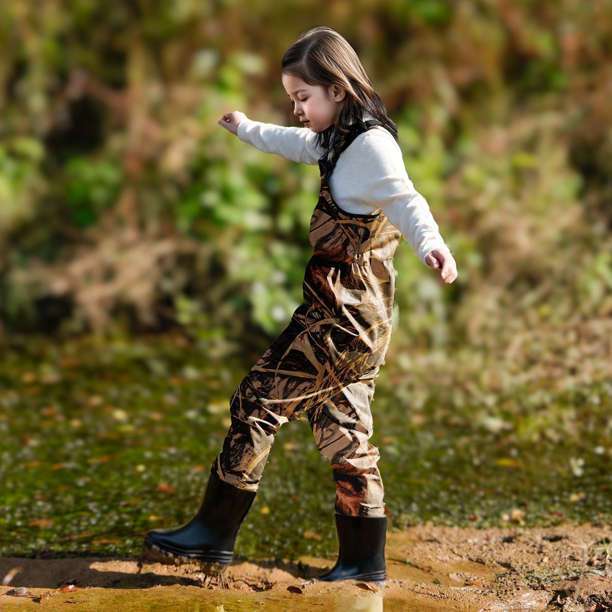 Chest Waders for Kids Youth Fishing Waders Waterproof Hunting Waders with Boots Nylon Waders for Toddler Children