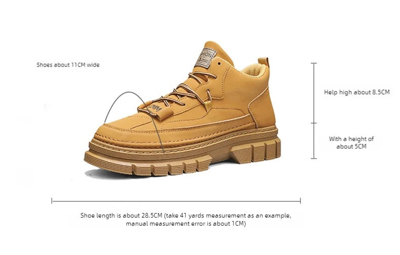 Men's boots four season high-top Joker thick-sole casual boots soft-sole non-slip comfort outdoor boots fashion youth work boots