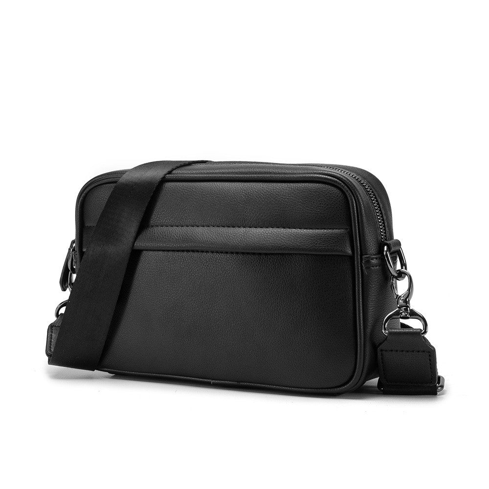 Fashion Luxury Men's Crossbody Bag Business PU Leather Shoulder Bags Men Solid Flap Messenger Bag Men Zipper Ipad Bag 2025 New