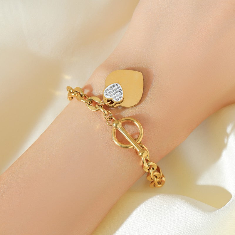EILIECK 316L Stainless Steel Gold Color Starfish Moon Star Charm Bracelet For Women New Trendy Wrist Chain Jewelry Gift Party