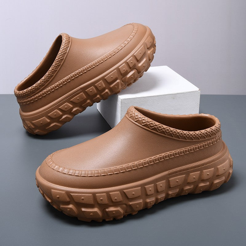 2025 New Men's Waterproof Non-slip Chef Shoes Lightweight Non-slip Wear-resistant Braid Toe Sandals Nurse Shoes