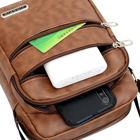 Men's PU Leather Crossbody Shoulder Bags High quality Tote Fashion Business Man Messenger Bag  Leather Bags fanny pack