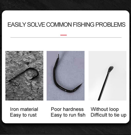 FTK 50-100pcs Gold Fishing Hook High Carbon Steel 1#-12# Barbed Hook With Ringed EYE Red Fishhooks for Carp Fishing Tackle