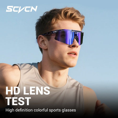 SCVCN New Men Bicycle Sunglasses Women Outdoor Cycling Glasses MTB Driving Bike Eyewear Sports Running Hiking UV400 Goggles