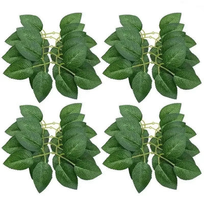 5-100pcs Fake Rose Flower Green Leaves for Valentine's Day Wedding Birthday Party Artificial Roses Heads with Stems Supplies