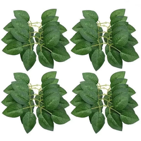5-100pcs Fake Rose Flower Green Leaves for Valentine's Day Wedding Birthday Party Artificial Roses Heads with Stems Supplies