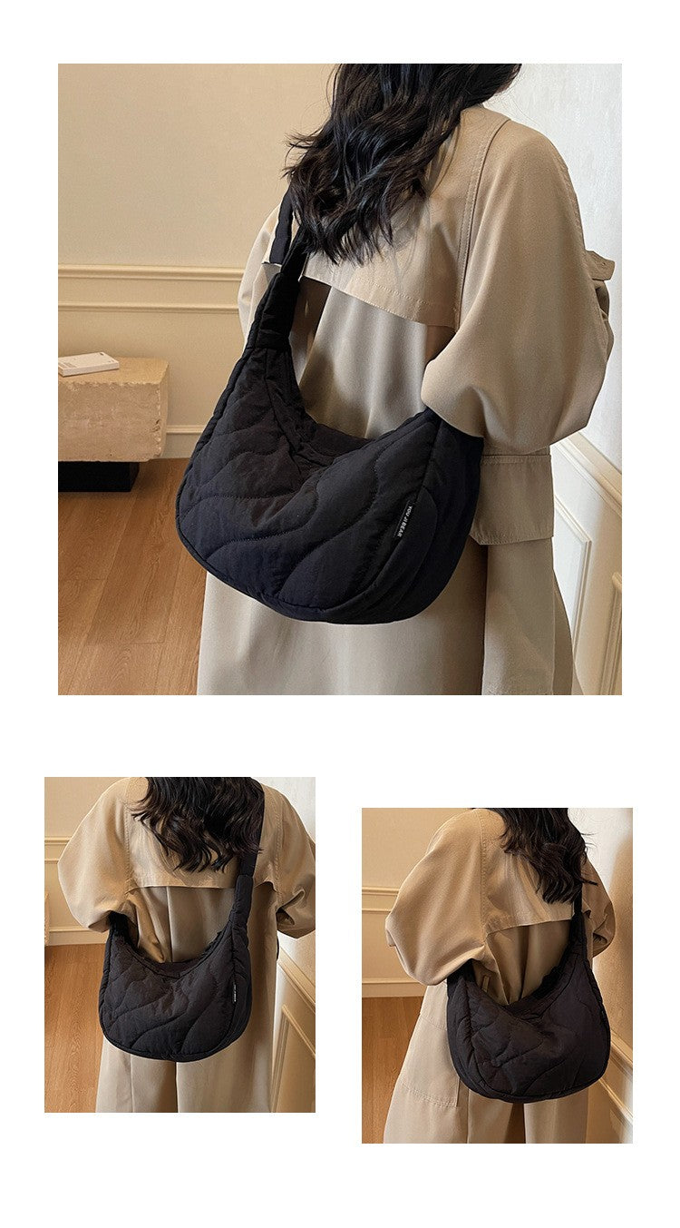 New Commuting Crossbody Bags for Women Fashion Texture and Simple Hobo Shoulder Bag Large Capacity Versatile Bags for Travel