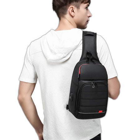 Men's Chest Bag Sling Bags for Men Waterproof Messenger Handbags Crossbody Shoulder Bag with USB Charging Husband Gift Bolsas