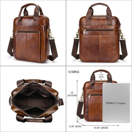 WESTAL Men's Shoulder Bags Genuine Leather Crossbody Messenger Bag For 13.3 Inch Laptop Briefcase Leather Man Handbags 8577