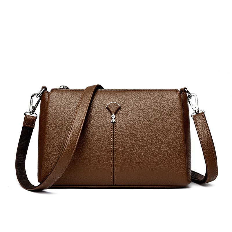 Top Quality Pu Leather Female Crossbody Three Layers Pockrts Bag Elegant Shoulder Bags for Women Casual Purses and Handbags Sac