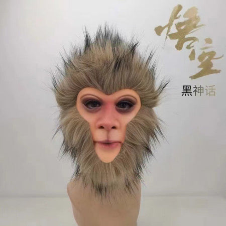 Halloween Furry Monkey King Mask Full Half Face Wukong Game Cosplay Prop Adult Party Masquerade Comic Con Dress Up Costume Mask