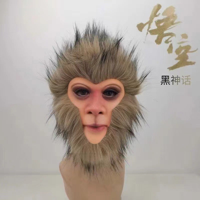 Halloween Furry Monkey King Mask Full Half Face Wukong Game Cosplay Prop Adult Party Masquerade Comic Con Dress Up Costume Mask