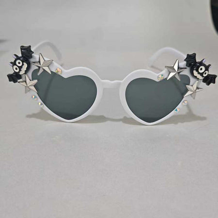 Unisex Sunglasses Dark Lens Halloween Sunglasses Holiday Decorative Sunglasses White Framed Decorative Glasses For Face Shapes