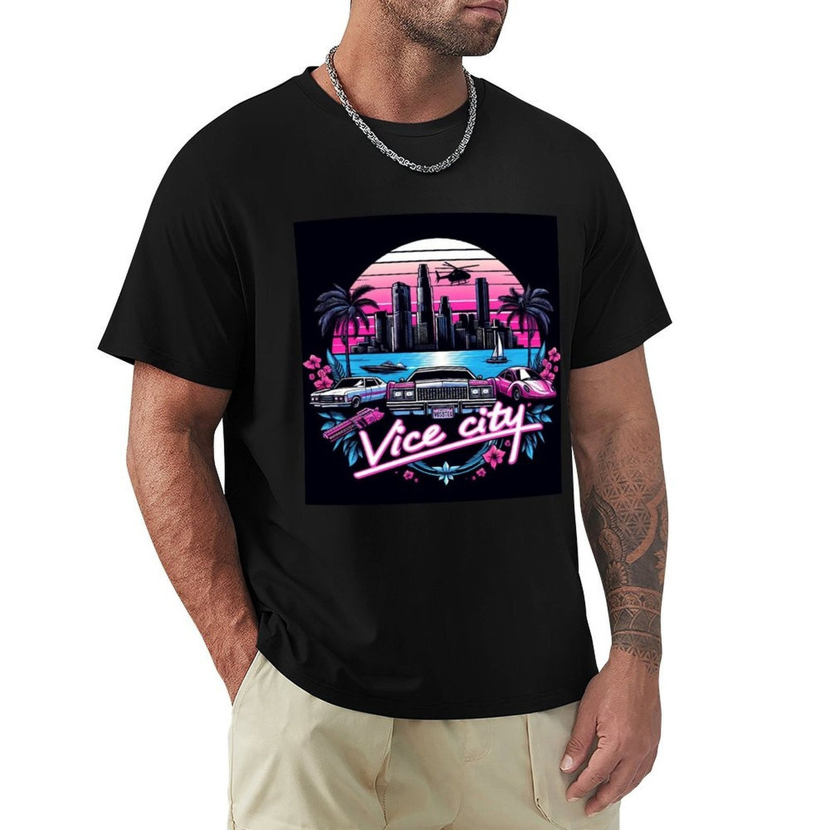 2025 new model Welcome Vice City - Gta 6 GTA VI T-Shirt rapper graphic tees sweat gifts for friend plus size men clothing