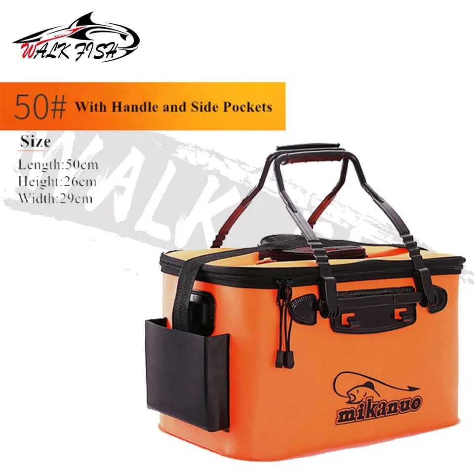 WALK FISH Thicken Fishing Bag Folding EVA Fishing Bucket Portable Live Fish Box Storage Outdoor Waterproof Camping Hiking Bag