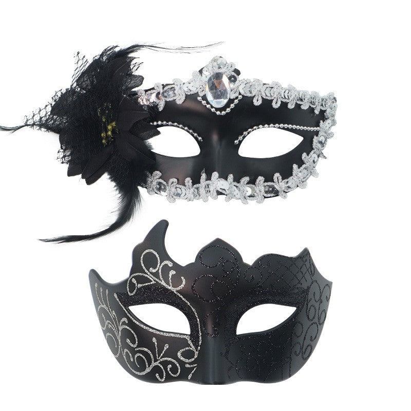 2PCS Couple Masks Sexy Painted Masquerade Mask Men Women Half Face Wedding Carnival Performance Costume Prom Parties Supplies