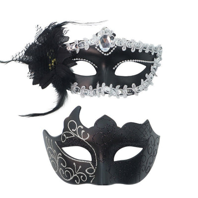 2PCS Couple Masks Sexy Painted Masquerade Mask Men Women Half Face Wedding Carnival Performance Costume Prom Parties Supplies