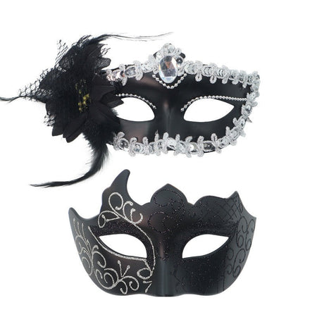 2PCS Couple Masks Sexy Painted Masquerade Mask Men Women Half Face Wedding Carnival Performance Costume Prom Parties Supplies