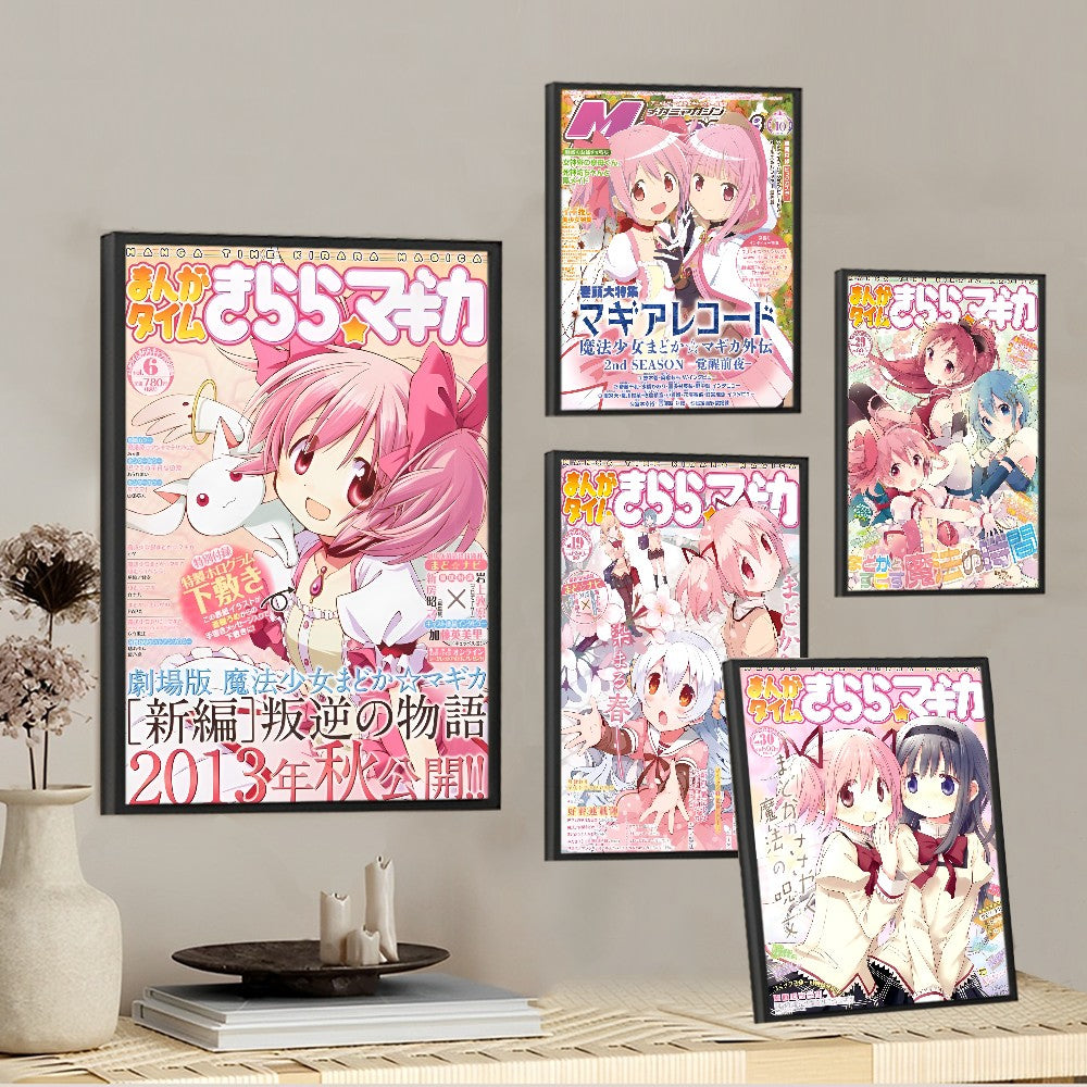Puella Magi Madoka Magica Poster Anime Posters Sticky HD Quality Wall Art Retro Posters For Home Kawaii Room Decor