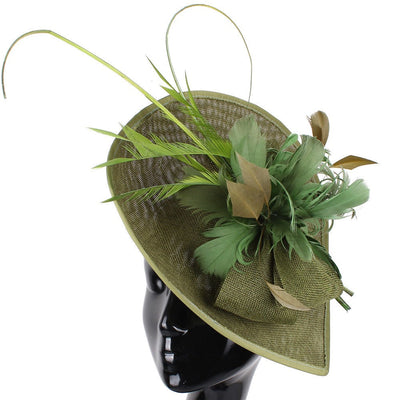 Double hemp yarn pattern design feather accessories big brim sun hat elegant banquet hat wedding beach vacation equestrian hat