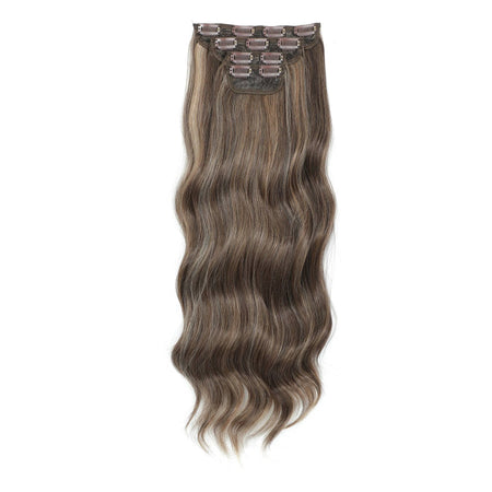 24Inch 61cm Body Wave Synthetic Wavy Blond 27/613 White Clip In Hair Extensions 4Pcs/lot 220g Heat Resistant Fiber