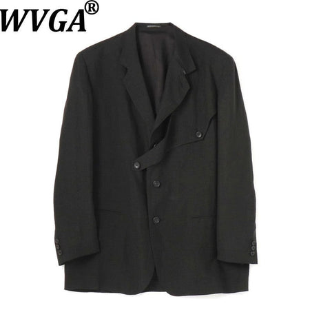 WVGA Spring Autumn New Man Tide Yamamoto Trendy Linen Blazer Niche Chic Casual Turn-Down Collar Long Sleeve Suit Coat Ins W13673