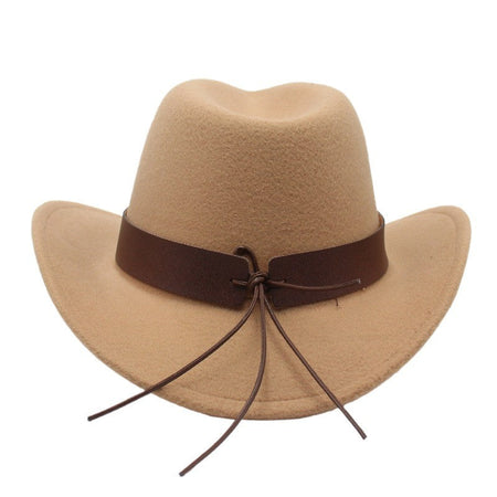 New Felt Western Cowboy Hat Ox Head Accessories Ethnic Style Roll Brim Cowgirl Cap with Cow Band Soft Jazz Fedora Hats Men