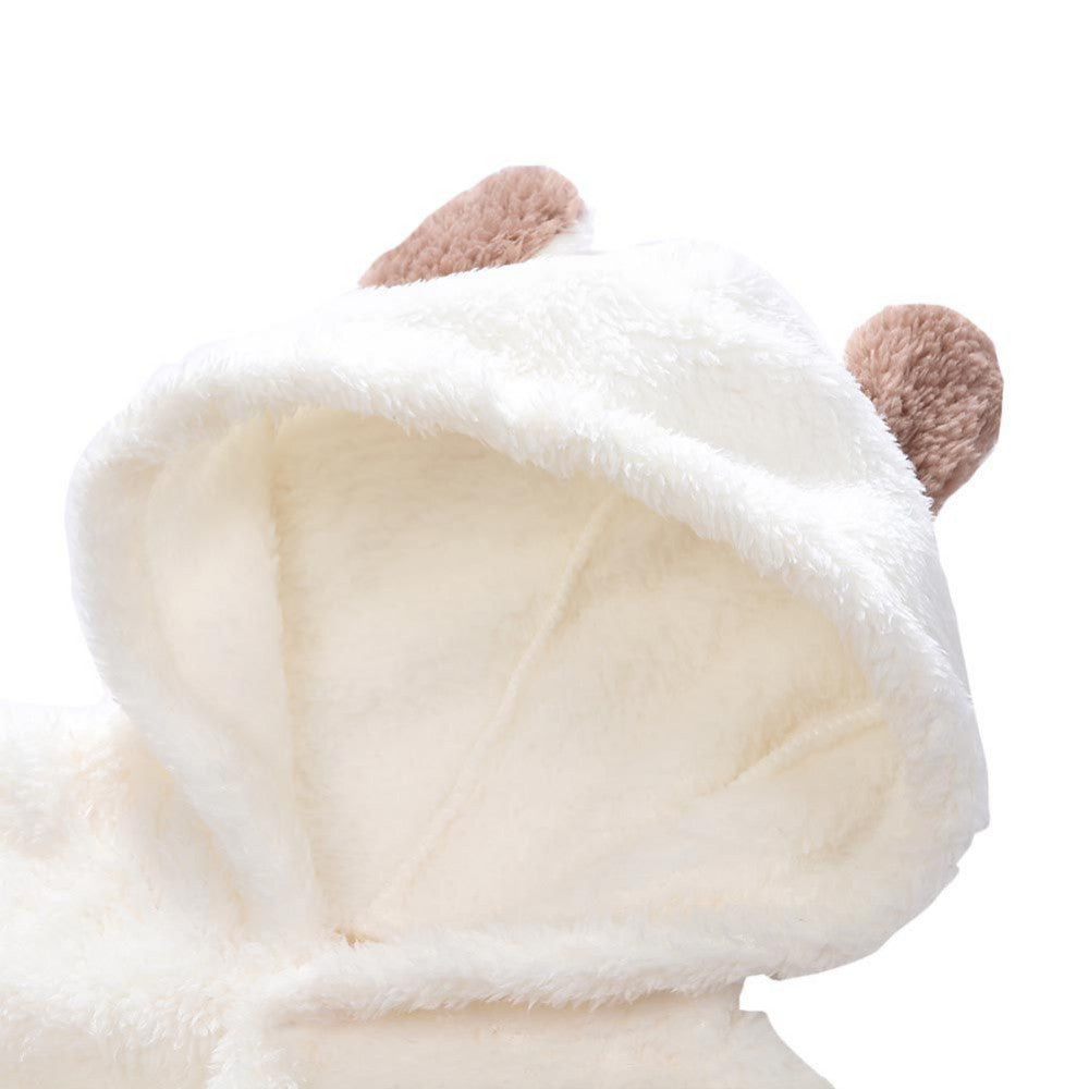 Winter Newborn Baby Plush Bodysuit Jumpsuit Cartoon Hoodies Boy Girl Romper Twins Clothes Korean version 0-12M