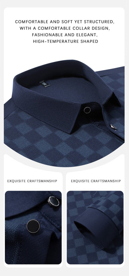 BROWON Polo Shirts for Man Autumn Business Slim Fit Long Sleeve T Shirt Men 2025 New Casual Loose Pullover Plaid Men Tops & Tees
