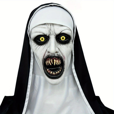 New Mask Frightening Nun Costume Synthetic Latex Street Style Horror Accessory Realistic Details Halloween Horror Theme Events