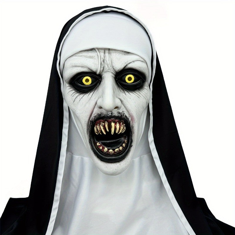 New Mask Frightening Nun Costume Synthetic Latex Street Style Horror Accessory Realistic Details Halloween Horror Theme Events