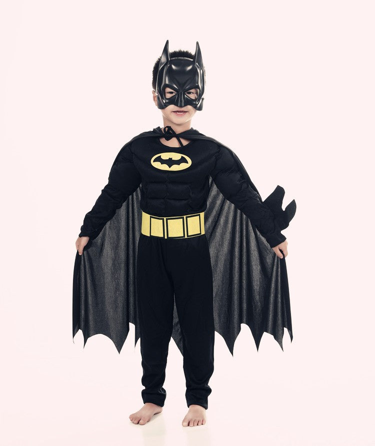 Halloween Children Boys Bat Cosplay Costume Batboy Fancy Black Superhero Cosplay Kids Costume Outfits Comic Masquerade Evening
