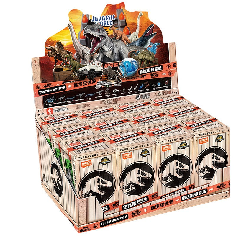 BLOKEES Jurassic World Jurassic Park Dinosaurs TERRAVENTURE Tyrannosaurus Rex Velociraptor Action Figure Assembly Toys Blind Box