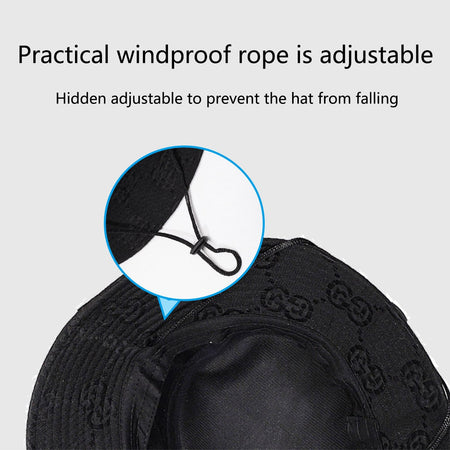 Spring and Summer Men's Bucket Hat Outdoor Uv Protection Wide-Brimmed Panama Hunting Hiking Hat Net Fisherman Hat Beach Sunscree