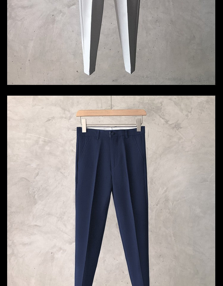 Slim Fit Trousers for Men Tressed Man Suits Pants Cheap Summer 2025 New in Dress Work Wear Elegant Suit Pants Clothes Z107