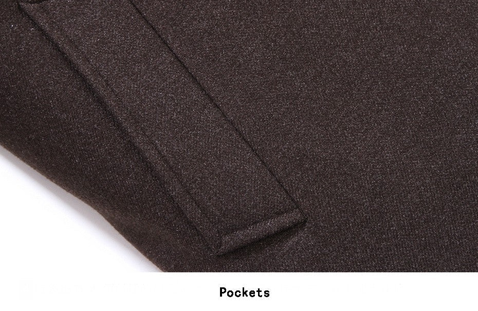 winter jackets men thicken woolen coat long outwear male warm overcoats fur wool & blends mens clothing l-4xl #18168 Holyrising