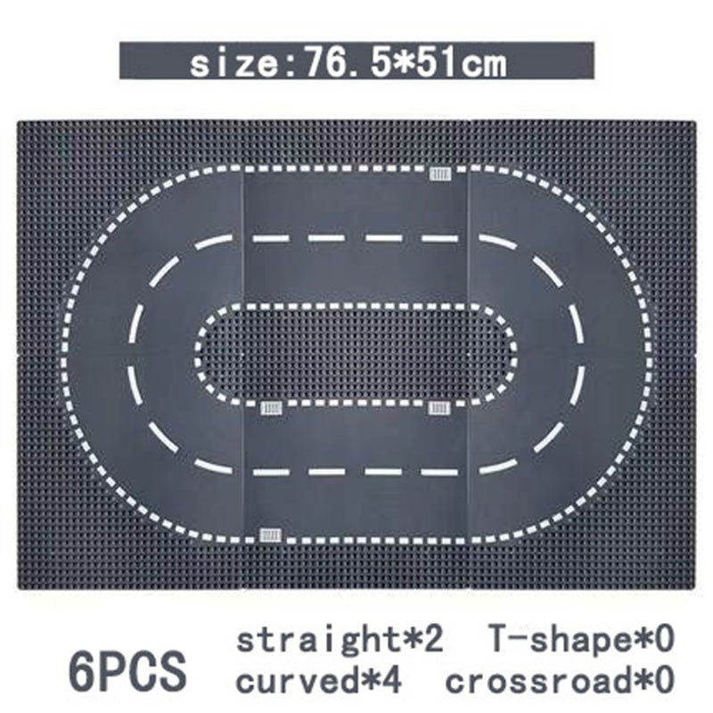 City Road Street Baseplate Straight Crossroad Curve T-Junction Building Blocks Base Plate 32*32 Compatible All Brands City