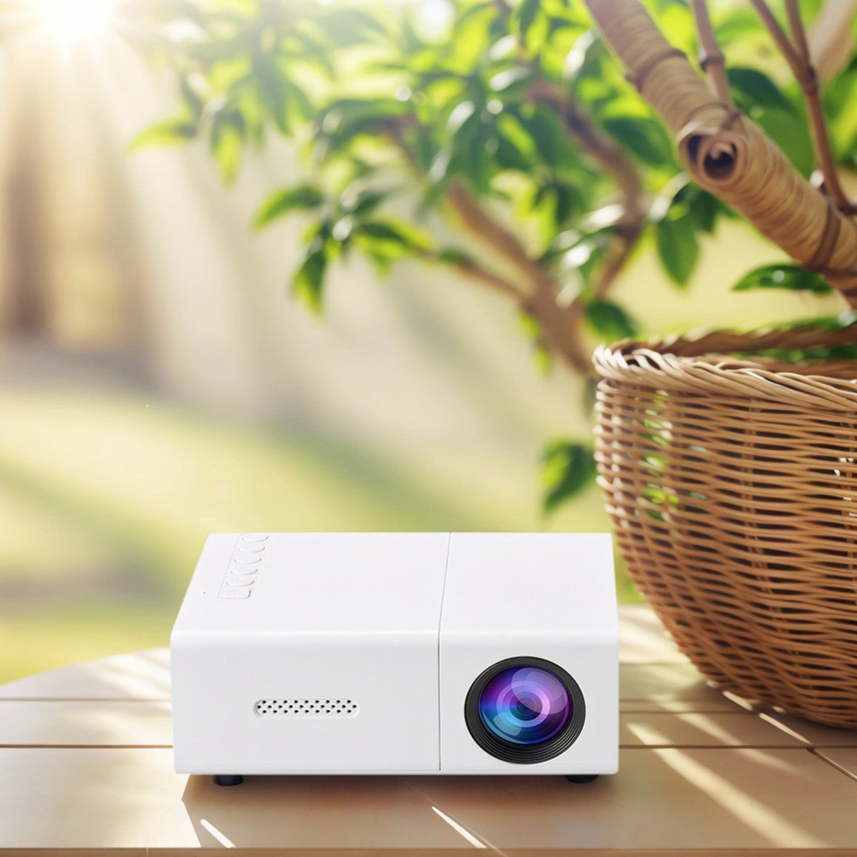 1080P LED Pocket Pico Video Projector Compatible with HDMI AV Laptop Smartphone 4K HD Video Projector for Outdoor Camping Movies