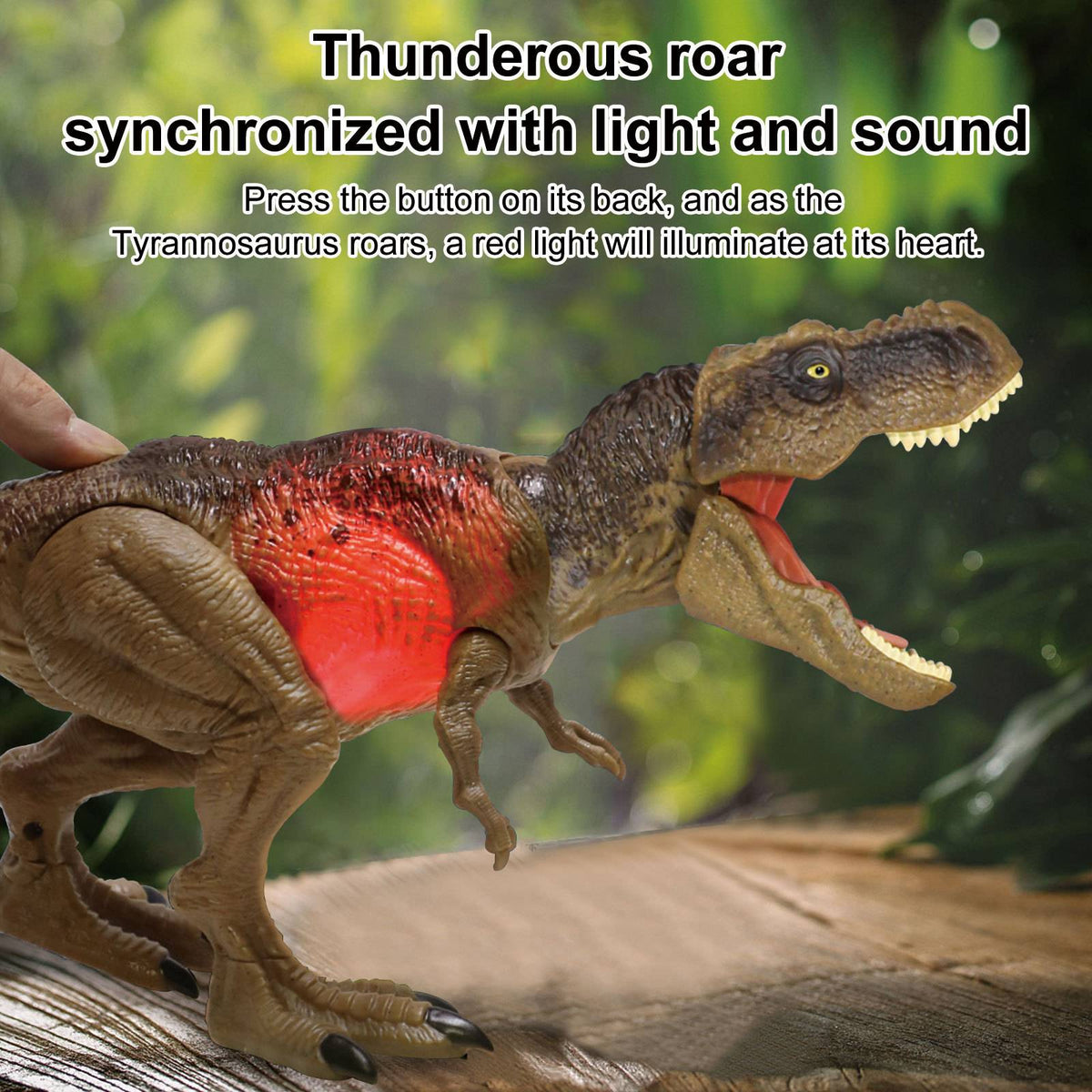 New Jurassic Period Realistic Dinosaur Model Electric Walking Sound Effect Light Up Roaring Tyrannosaurus Boys Dinosaur Gifts