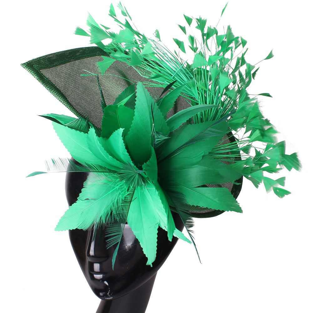 Royal Blue Gorgeous Fascinator Hat With Clips Elegant Women Fancy Feathers Wedding Hats Bridal Hair Accessories Lady Millinery