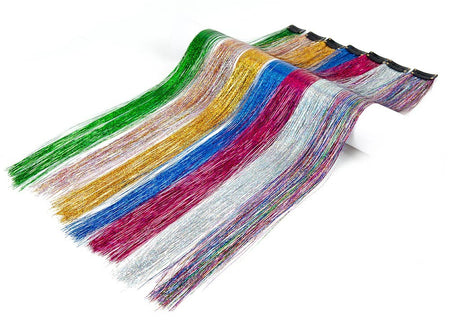 New Hair Tinsel Clip In Extensions Shiny Sparkle Hair Tinsel Glitter Fairy Hair Tinsel Kit Clip In Sparkle Hair Extension 19.5In