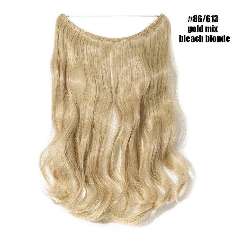 BENEHAIR Synthetic Invisible Wire No Clips In Hair Extensions Secret Fish Line Hairpieces Hair Extensions Fake Hair For Women