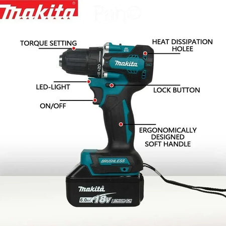 nuevo Original Makita DDF487 taladro inalámbrico? destornillador de impacto eléctrico sin escobillas herramienta recargable