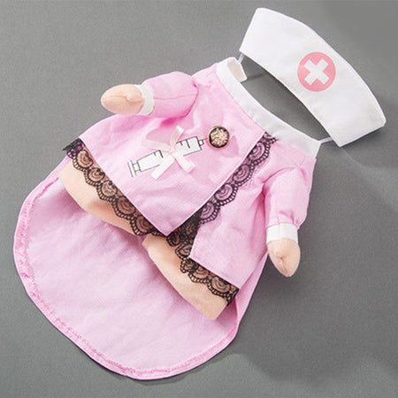 Dog Cat Nurse Costume Pet Nurse Clothes Halloween Christmas Outfit Cute Holiday Apparel for Cats & Small Medium Dogs