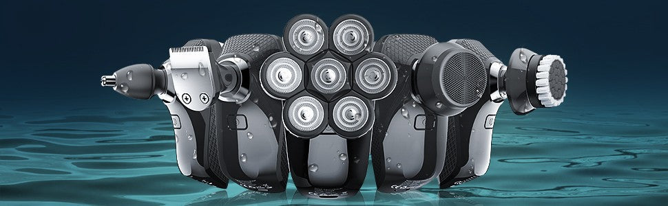 Kensen 5 In 1 Electric Shaver 7D Floating Cutter Head Rechargeable Shaver Kit For Men IPX6 Waterproof Beard Trimmer head shavers